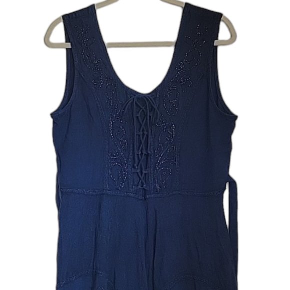 Sakkas Embroidered Dress, Size L/XL, Navy Blue - Picture 5 of 14